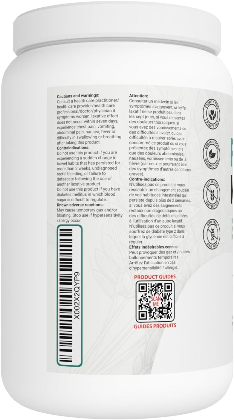 VORST 有机洋车前子壳粉 900 克 | 纤维混合泻药补充剂,用于便秘和腹泻 | 无糖无麸质纤维软便剂 | 可用于烹饪或烘焙的纤维 | GLP-1 支持 | 1 罐