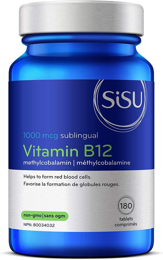SISU 维生素 B12 1000 微克甲钴胺,180 片 & 辅酶 Q10 100 毫克 100 VC(1 包)