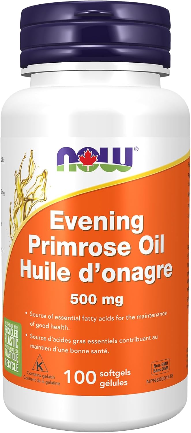 NOW Supplements, 月見草油 500 毫克,含天然 GLA(γ-亞麻油酸),100 粒軟膠囊
