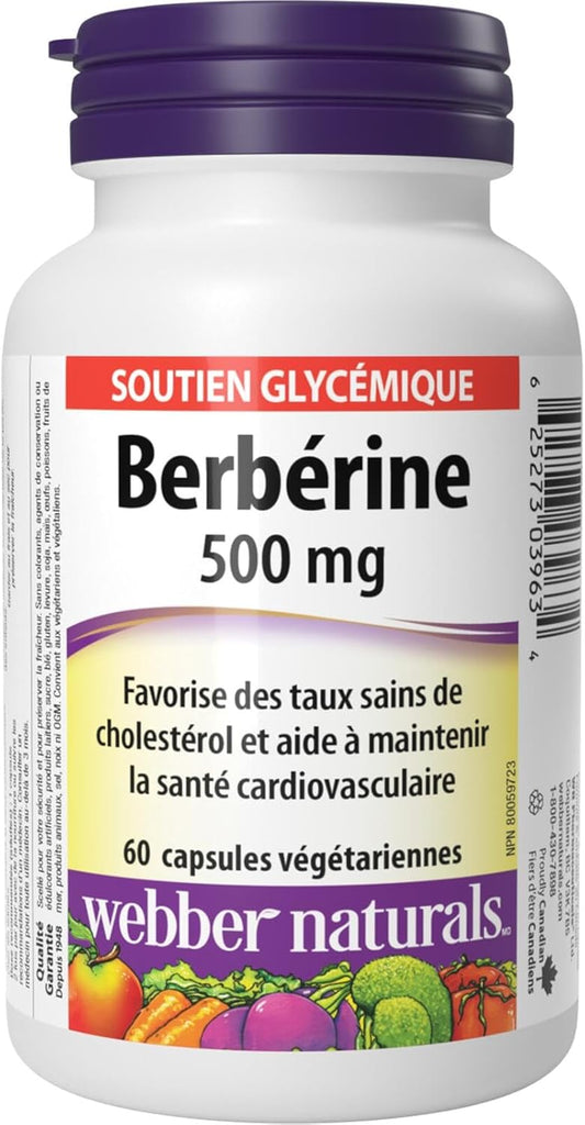 Webber Naturals 小檁鹼 500 毫克,60 粒膠囊,支持健康的葡萄糖代謝和心血管健康,純素