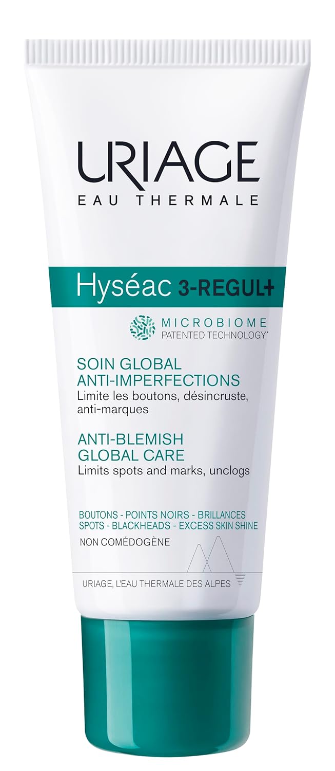 Uriage - Hyseac - 3 Regul+ - Face Moisturizer For Oily Skin Prone To Acne - Pimples, Spots, Blackheads And Blemish Control with Salicylic Acid, AHA And Zinc - 40ml