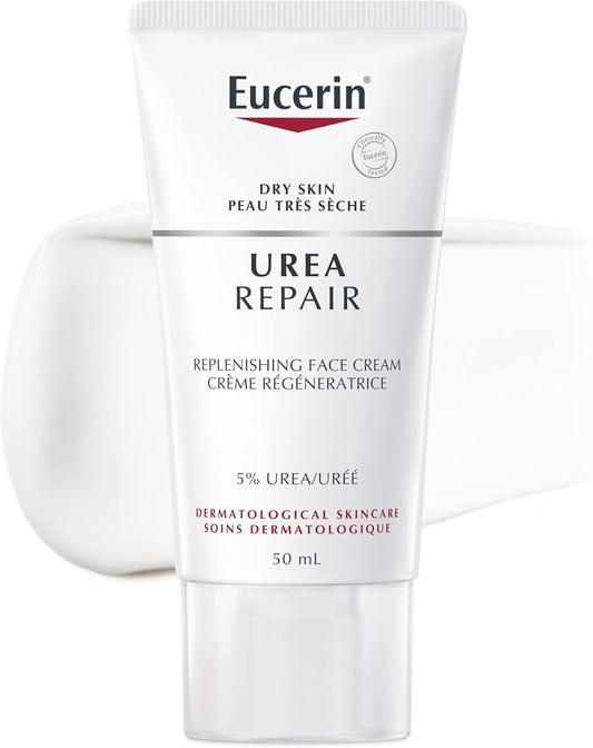 EUCERIN Urea Repair Replenishing Day Face Cream 50mL | Aquaphor Lip Balm Healing Ointment 10mL