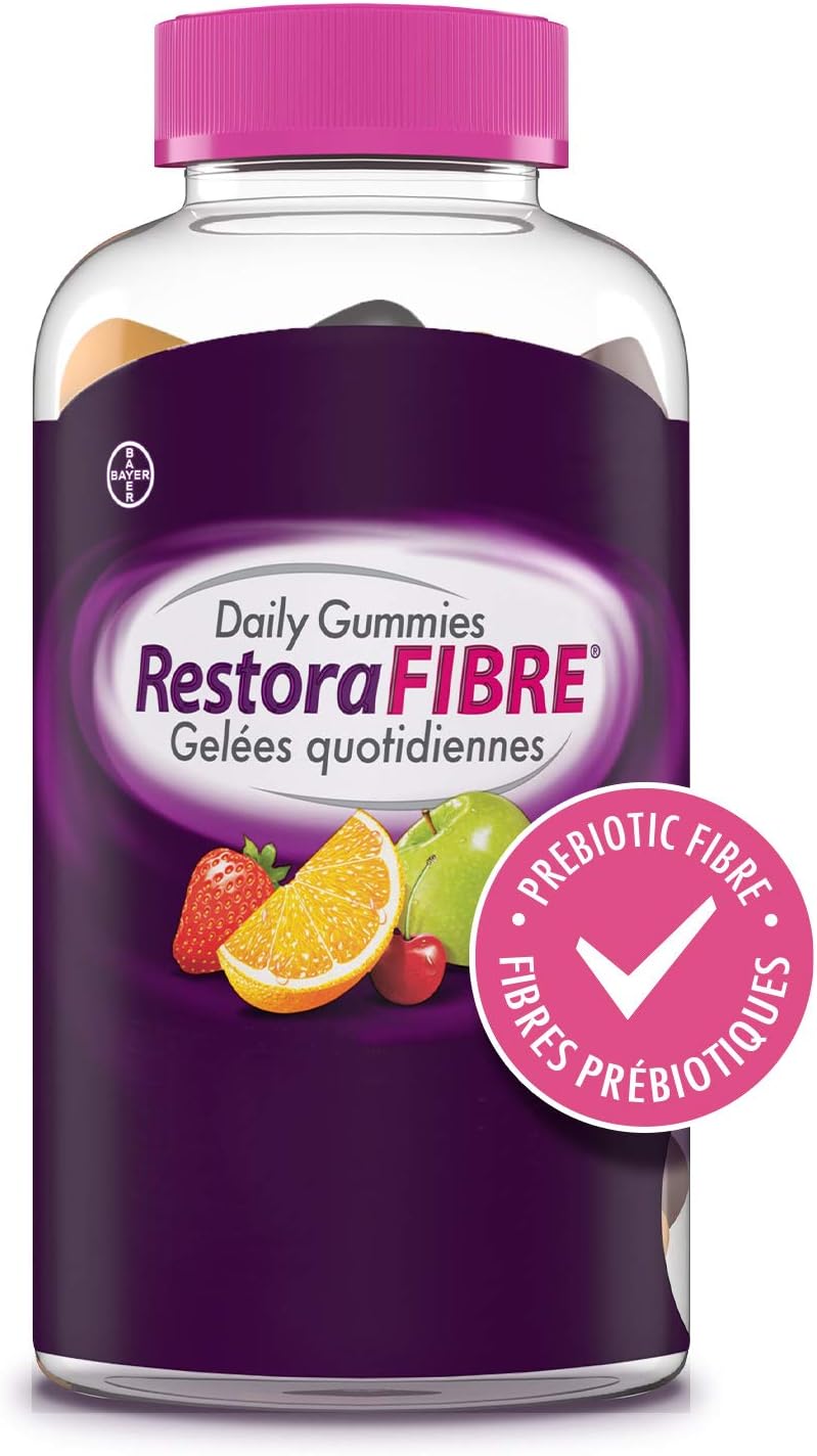 RestoraLAX RestoraFIBRE 每日益生元纖維軟糖 - 男女適用補充劑,天然菊粉,促進規律性排便,支持健康消化系統,溫和緩解成人便秘,90 粒