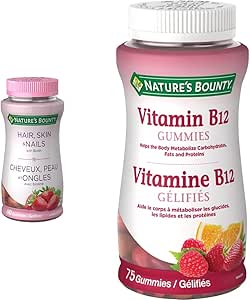 Nature's Bounty Hair, Skin, Nails + Vitamin B12 Gummies Bundle