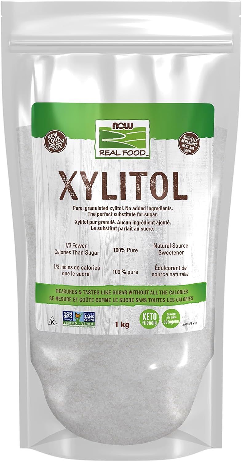 NOW Real Food, Xylitol, Pure with No Added Ingredients, Keto-Friendly, Low Glycemic Impact, Low Calorie, 1kg
