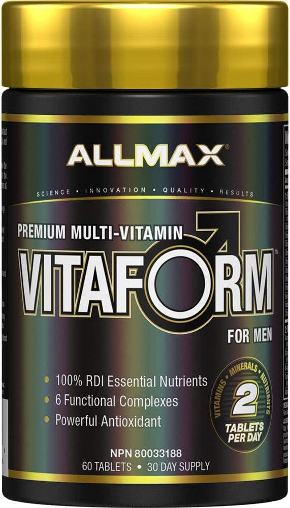 ALLMAX Isoflex 香草味,5 磅 & 营养 - VITAFORM - 高级 - 男士高性能复合维生素 - 30 天供应 - 60 粒