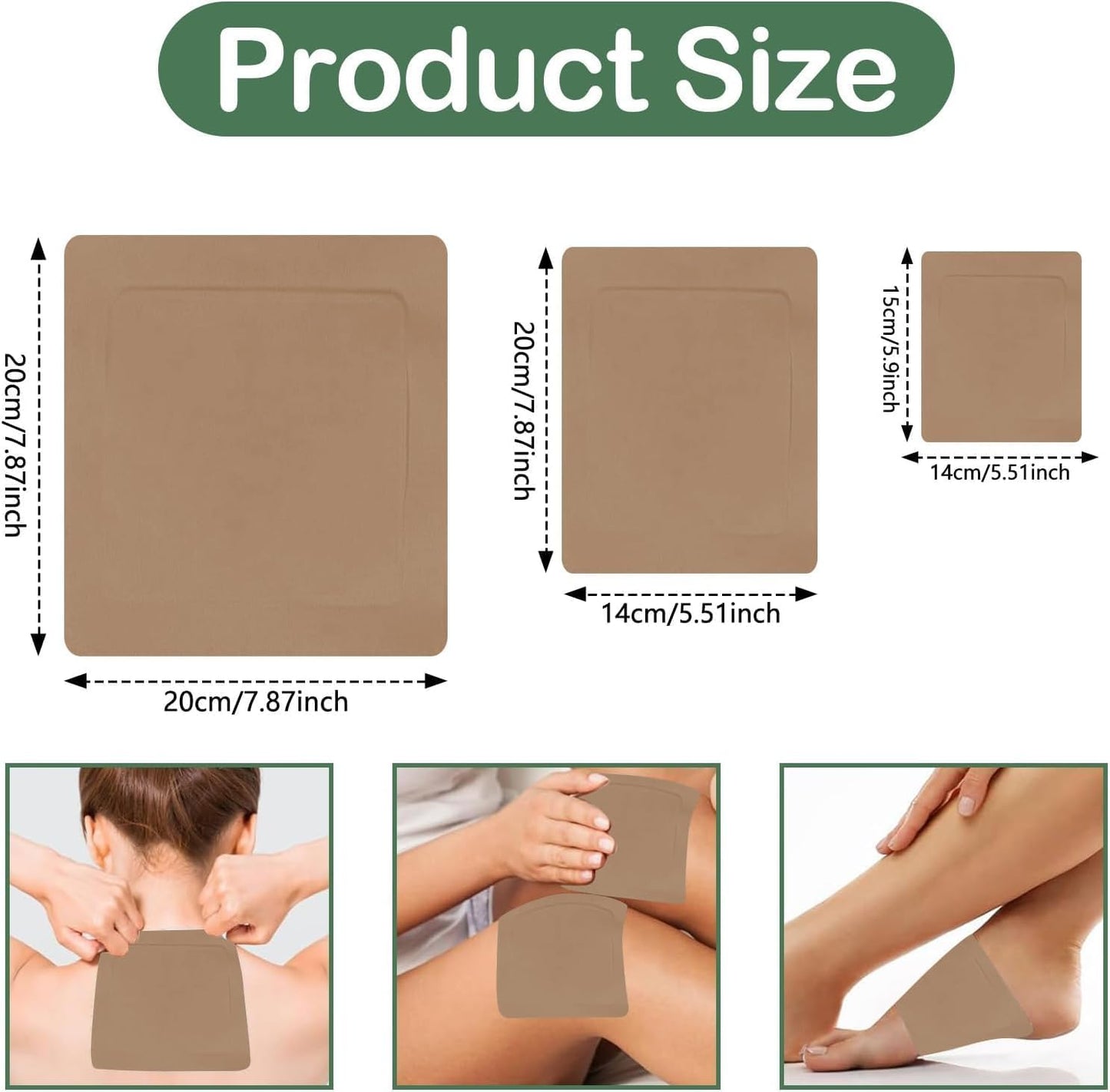 30Pcs Castor Oil Patches, Self-Adhesive Castor Oil Packs, Castor Oil Pack Wrap Organic Cotton, Small Disposable Castor Oil Patches, 3 Sizes Castor Oil Pack No Wash Leak Proof (Coffee)