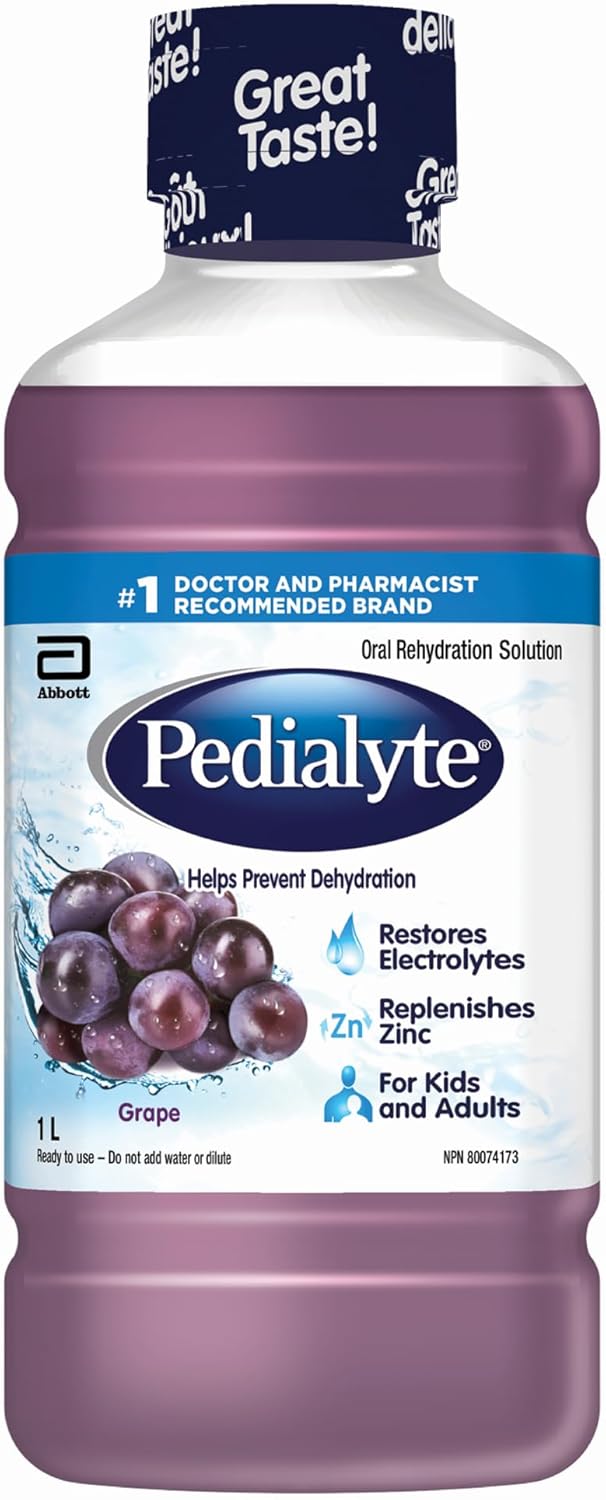 Pedialyte 电解质口服补液盐,葡萄味,1升瓶装