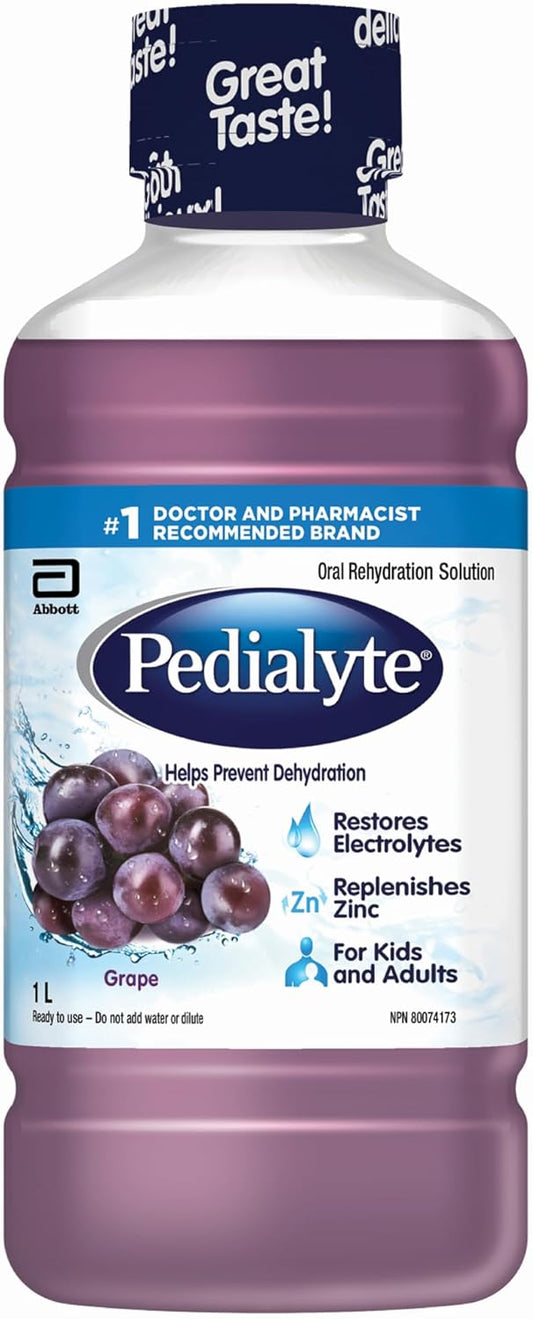 Pedialyte 电解质口服补液盐,葡萄味,1升瓶装