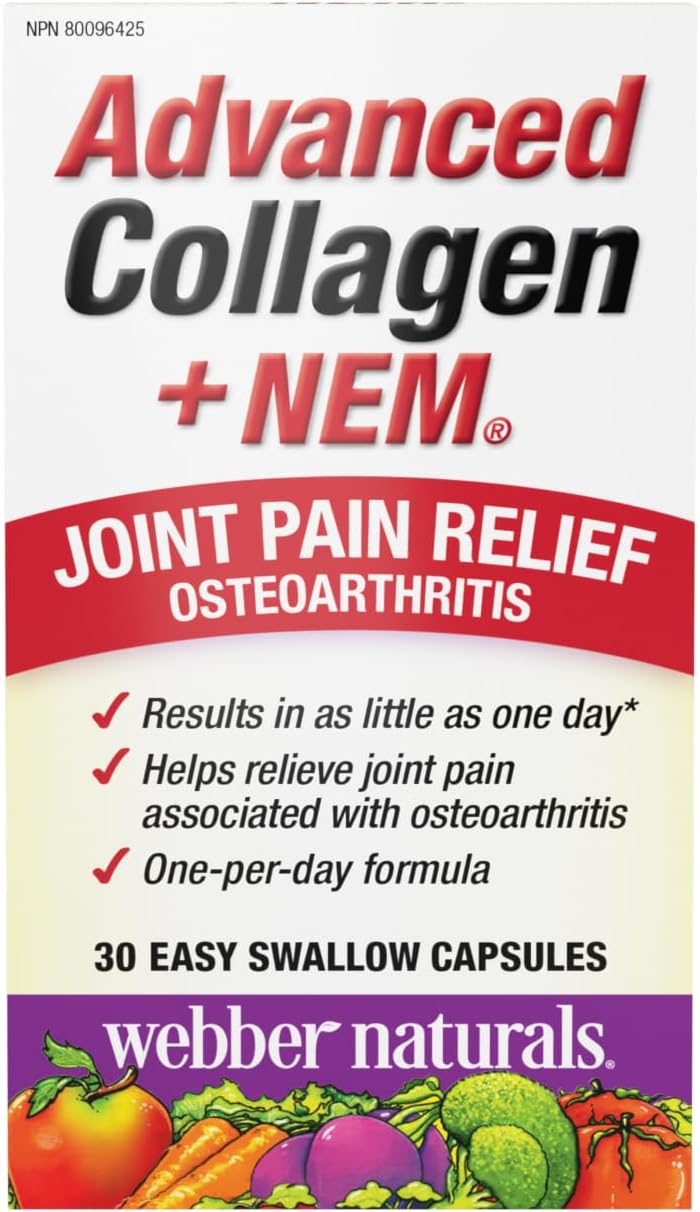 Webber Naturals 高級膠原蛋白,含天然蛋殼膜 (NEM),30 粒膠囊,有助於緩解關節疼痛並提高靈活性