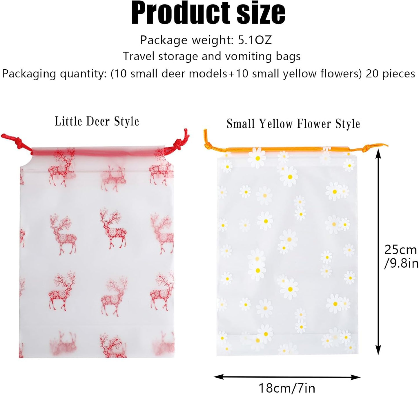 Travel Sick Vomit Sickness Bags Bag Bowls Portable for Car Bus Sea Boat Plane Traveling, Pack of 20