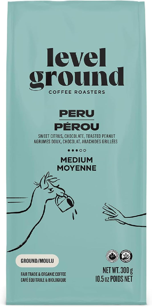 平磨咖啡 - 秘魯單一產地 - 中度烘焙,研磨 - 公平貿易,有機,猶太潔食 - 特色咖啡 - 適合滴濾咖啡、法式濾壓壺咖啡、手沖咖啡 - 口味鹹香,絲滑,可可 - 300克/10.5盎司