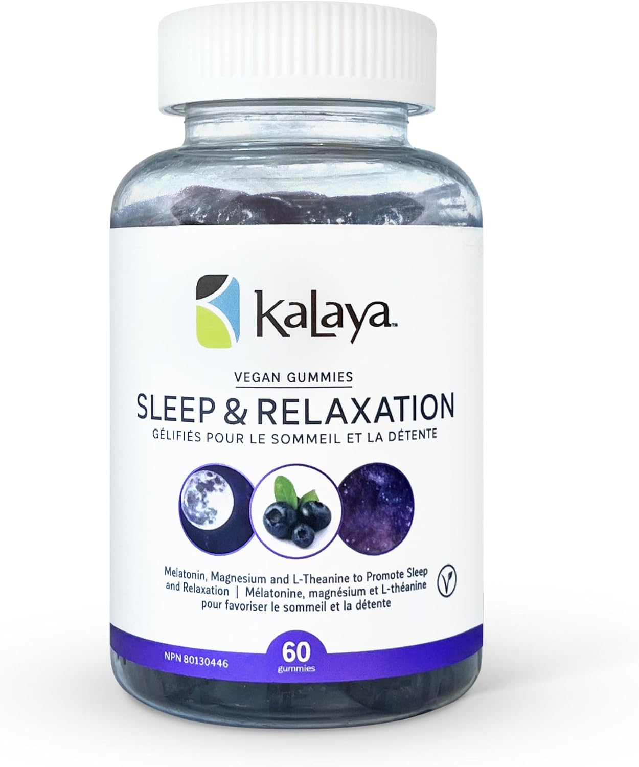 KaLaya 纯素蓝莓睡眠放松软糖,缓解压力和焦虑