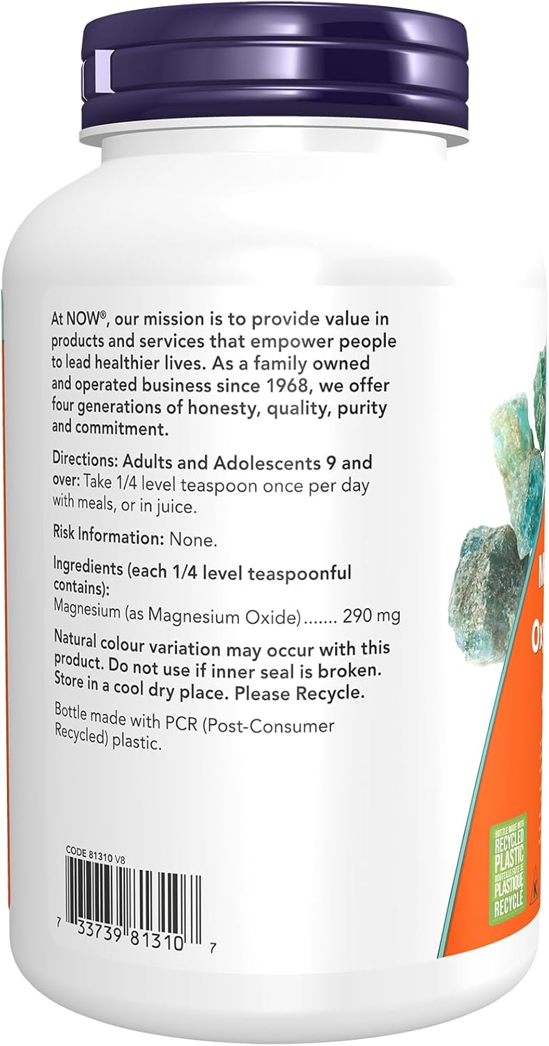 NOW Supplements,氧化鎂,酶功能,神經系統支持,227克