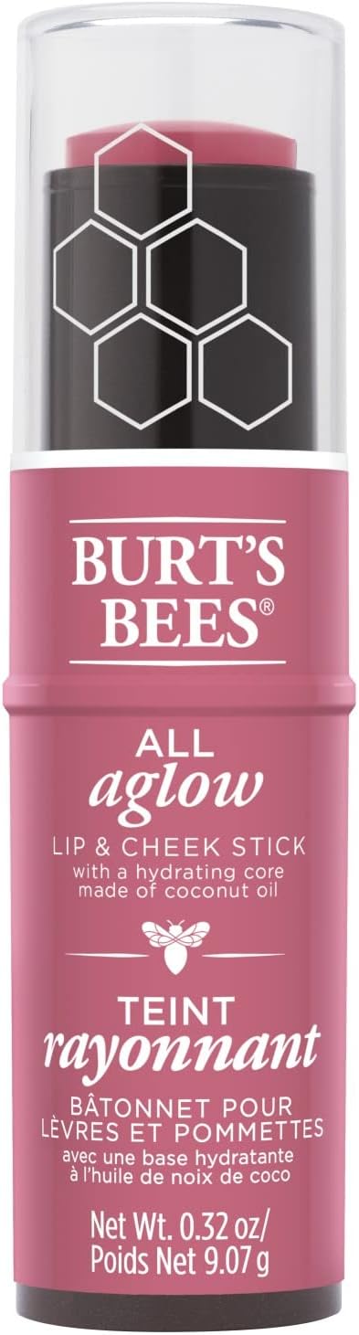 Burt's Bees 100% Natural All Aglow Lip & Cheek Stick, Blush Bay, 1 Tube