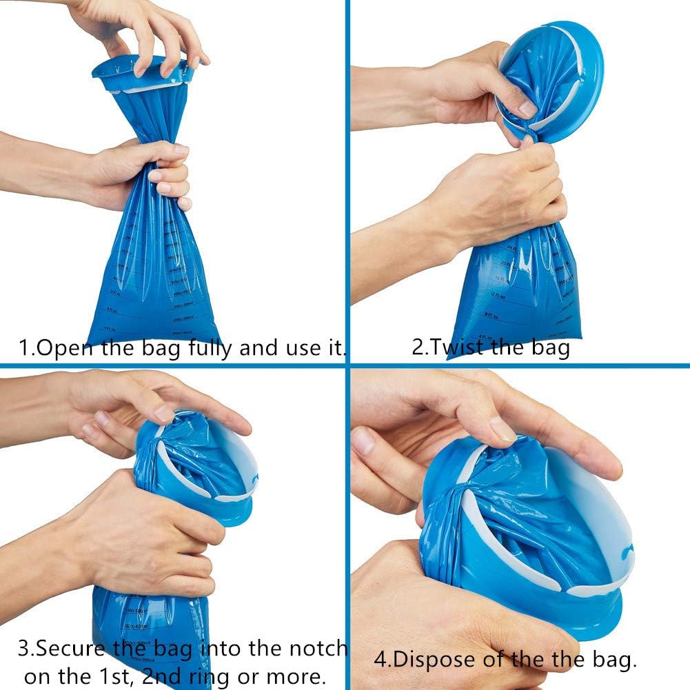 WOWHOUSE Disposable Sickness Emesis Vomit Bags– 1000ml,Pack of 30