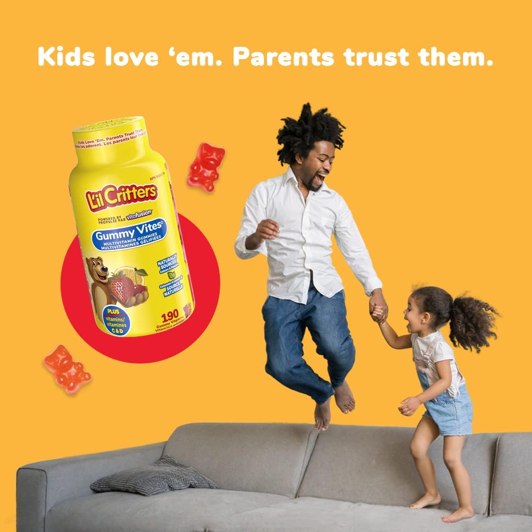 L'il Critters 兒童維生素 D3 軟糖,800 IU 維生素 D3 每日劑量,支持骨骼健康*,天然香料,190 粒(3 個月用量),包裝可能有所不同。