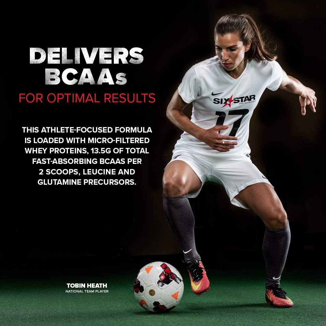 Six Star 乳清蛋白粉 Plus - 終極增肌配方,含乳清分離蛋白和勝肽 - 30 克蛋白質和 6.6 克 BCAA - 濃鬱三重巧克力口味,20 份(1 包)