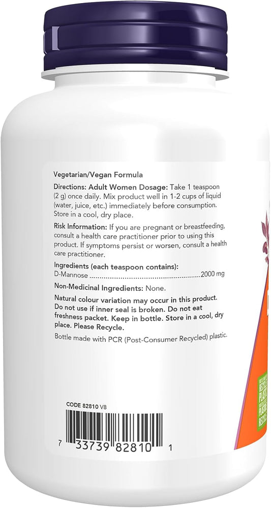NOW Supplements, D-Mannose Powder, Non-GMO Project Verified, Healthy Urinary Tract*, 85g