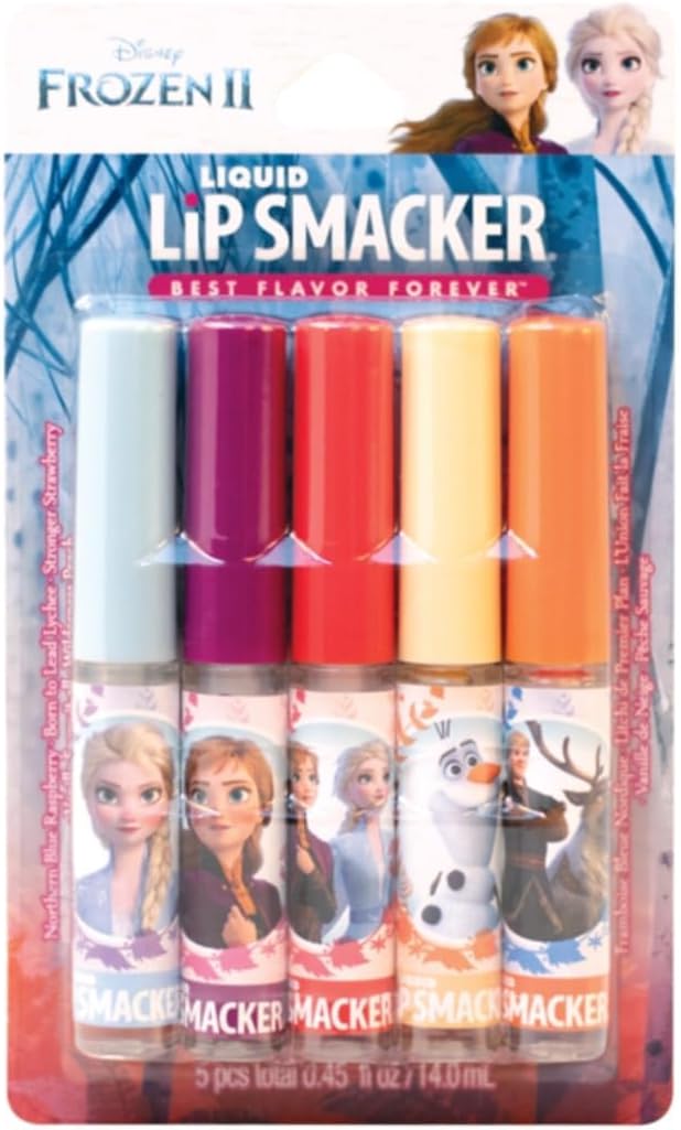 Lip Smacker Disney Frozen 2 Liquid Flavored Lip Balm Party Pack | Dry Lips | For Kids, Men, Women | Stocking Stuffer | Christmas Gift, Set of 5