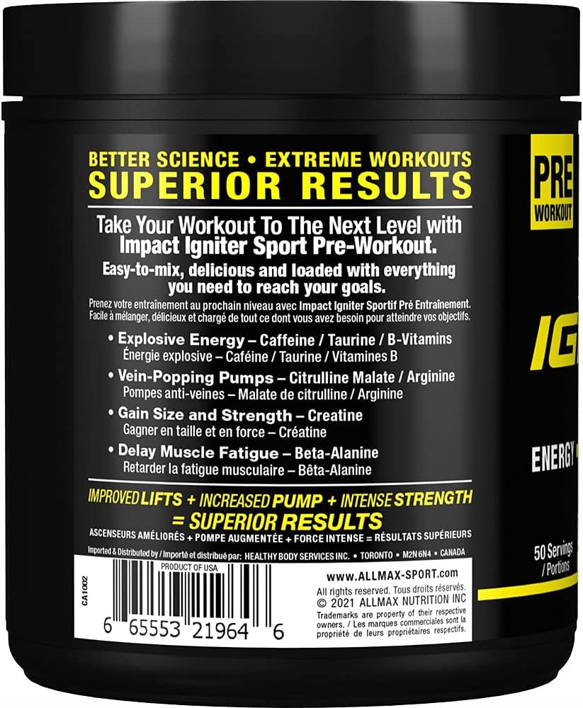 Allmax Impact Igniter Sport 蓝树莓味 320g - 运动前