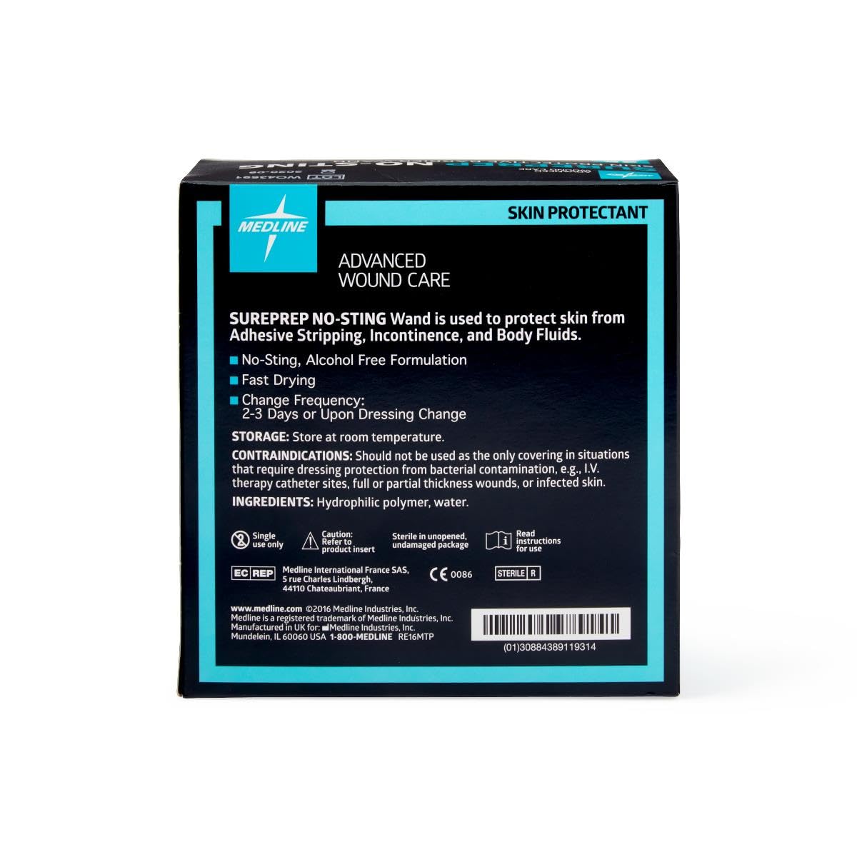Medline Sureprep 无刺痛皮肤保护剂,每盒 25 支,3 毫升