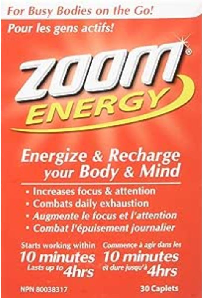 Nu-Life Zoom,10 分鐘內見效,能量持續長達 4 小時 | 無糖能量飲料,30 粒膠囊