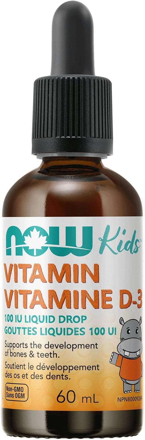 NOW Supplements,儿童液体维生素 D-3,强健骨骼*,结构支撑*,60 毫升