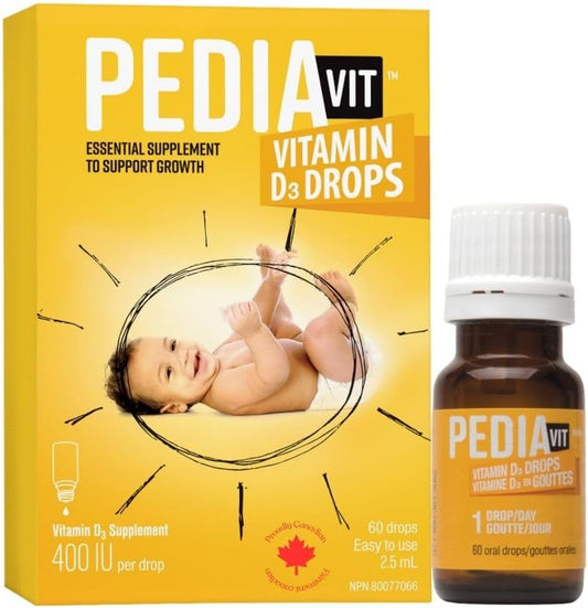 PediaVit Liquid Vitamin D3 400IU, 60 Drops, 2.5mL