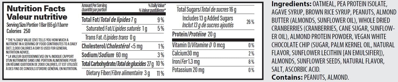 Nutrabolics- Feed me, Vegan Real Food Protein Bar, Glazed Cranberry Lemon Cake Box, 12 x 65 grams
