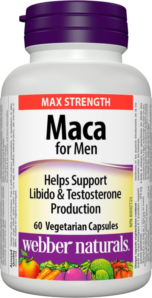 Webber Naturals 男士玛卡胶囊,60 粒,纯素