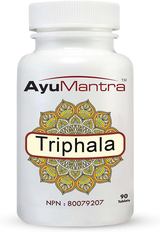 AyuMantra TriphalaTablets 阿育吠陀健康消化天然缓解片 1000 毫克/份 90 片