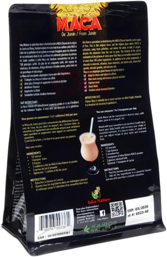 Inka Nature Maca Powder From Junin 150g, 30 Servings, Maca Root for Women and Men, Supports Energy & Endurance, Promotes Hormonal Balance, Enhances Focus, Concentration, Learning and Memory, Vegan