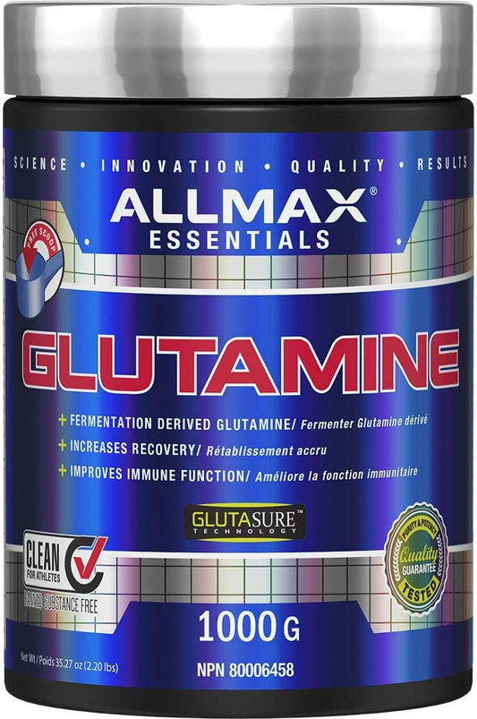 ALLMAX 谷氨酰胺 1000G | ALLMAX Nutrition 100% 纯正最大强度 + 吸收 β-丙氨酸 400G