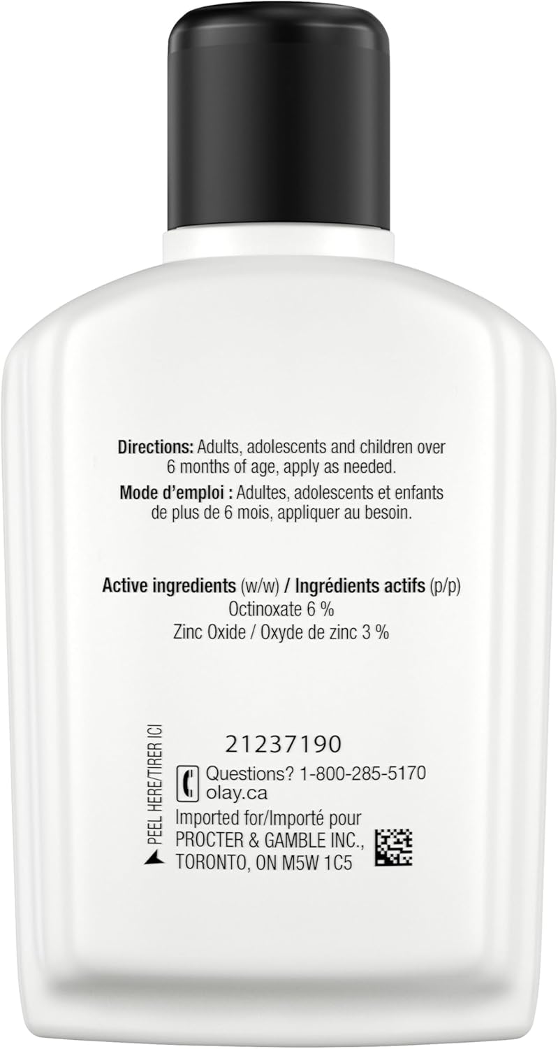 Olay Face Moisturizer, Complete with Sunscreen SPF 15, For Sensitive Skin, Fragrance Free, Daily Facial Lotion, Lightweight Hydrating Broad Spectrum Sun Protection - Vitamin C, E, and Niacinamide, 120 mL