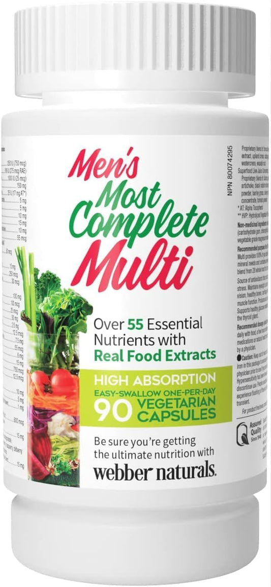 Webber Naturals 男士最全面的复合维生素+益生菌,含 300 亿活性细胞