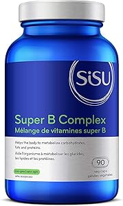SISU 超級 B 族複合物,90 粒植物膠囊 - 完整 B 族複合物加膽鹼和肌醇 - 整體健康和免疫支持 - 純素,非基因改造 - 不含大豆、麩質和乳製品 - 45 份(1 包)