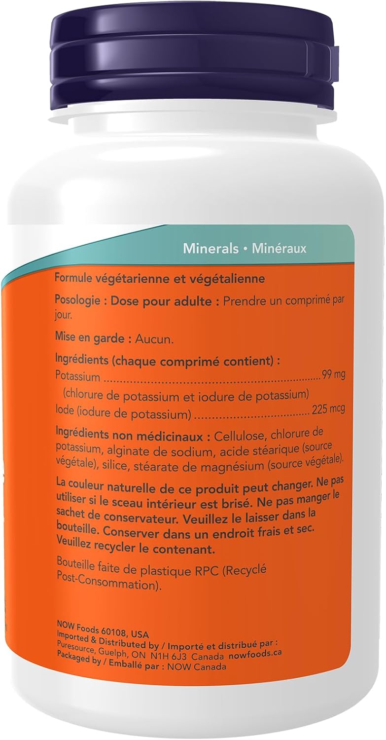 NOW Supplements,鉀加碘,支持電解質平衡*,甲狀腺支持*,180 片