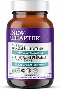 New Chapter Prenatal Vitamins Prenatal Multivitamin with Methylfolate + Choline for Healthy Mom Baby, One Daily, 30 Count