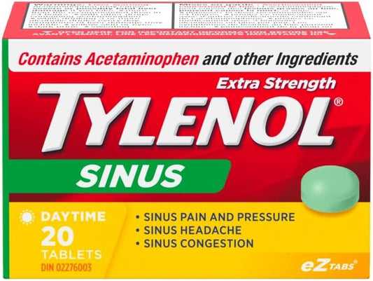 泰诺强效鼻窦舒缓片,缓解鼻窦充血和其他鼻窦症状,日间,20 片