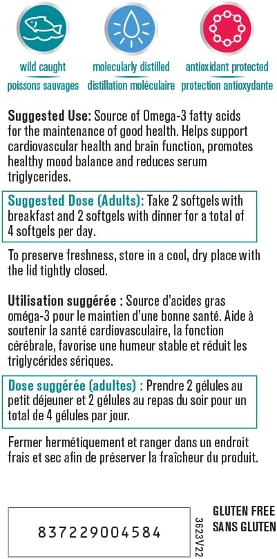 Progressive OmegEssential Adult Fish Oil Supplement - 1000 mg EPA + 550 mg DHA for Adults, 120 Softgels | All natural, cold water, wild caught