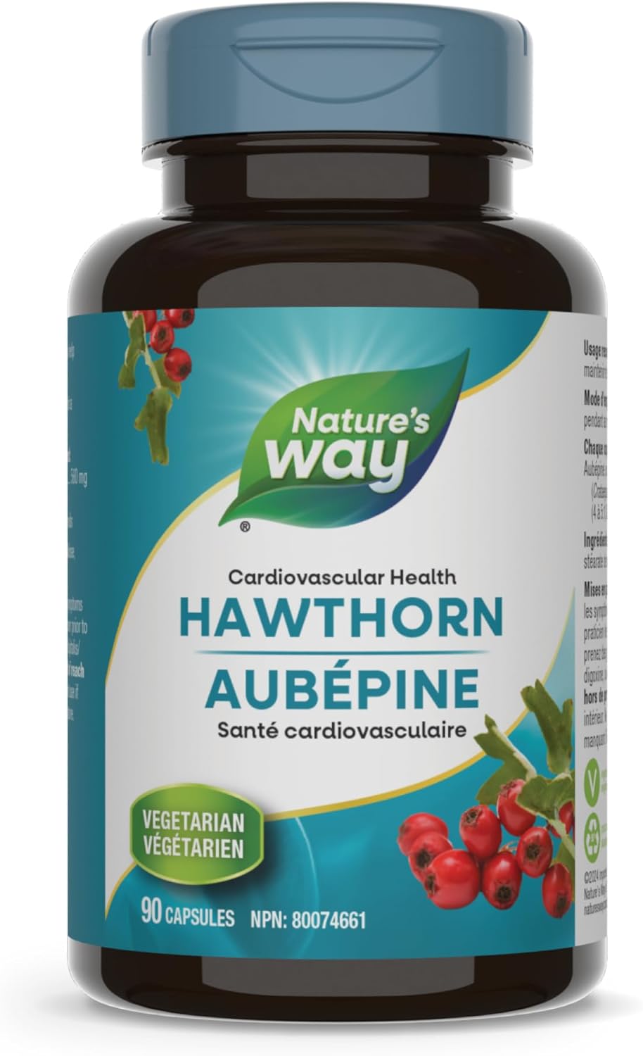 Nature's Way Premium Hawthorn Extract Capsules - Cardiovascular Health Support, Used in Herbal Medicine, 90 Vegetarian Capsules