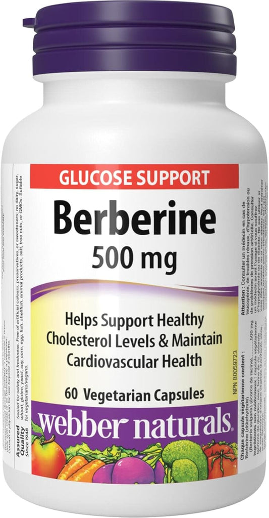 Webber Naturals 小檁鹼 500 毫克,60 粒膠囊,支持健康的葡萄糖代謝和心血管健康,純素