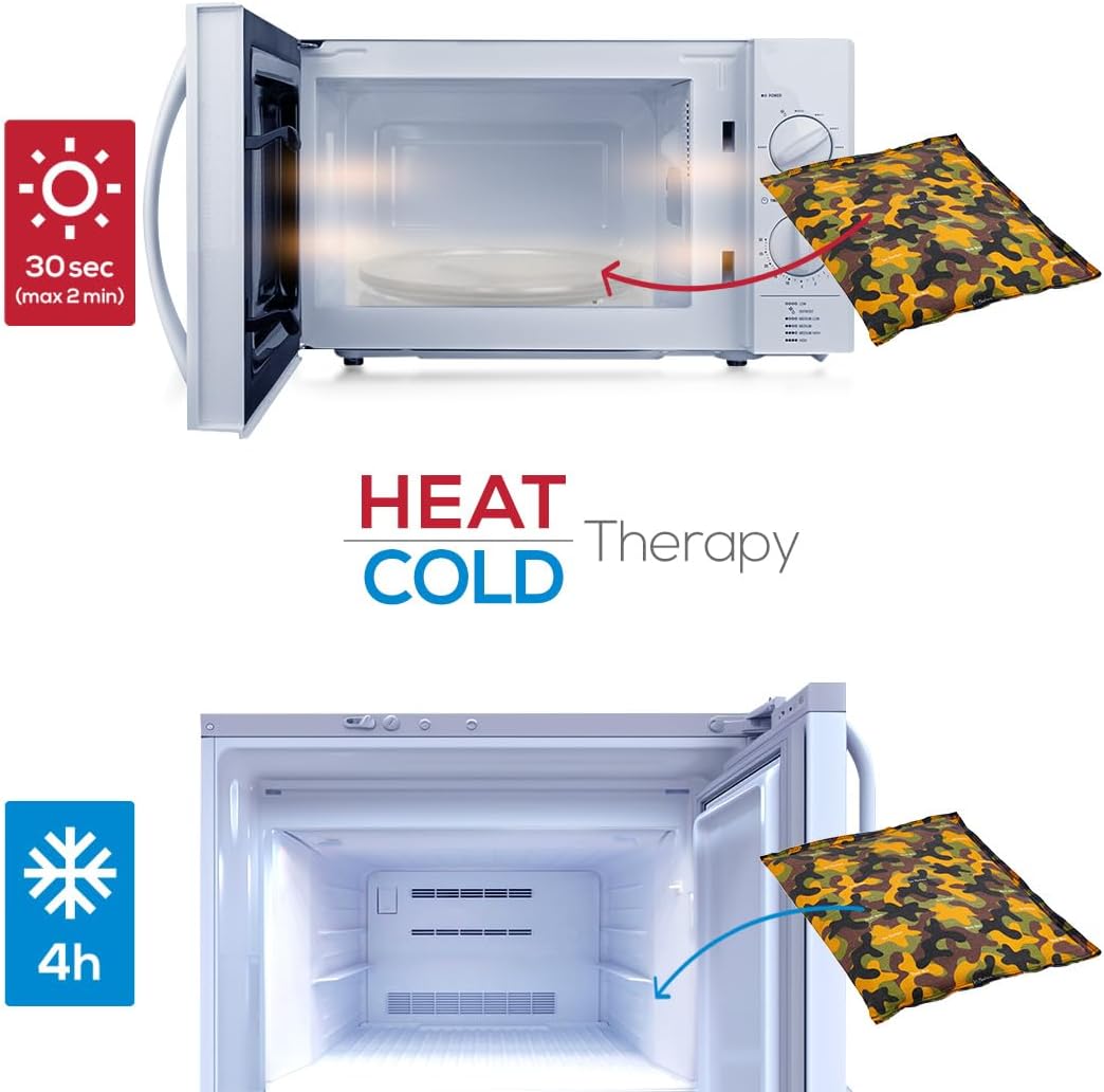 原廠魔法包限量版迷彩熱敷袋,冷熱療法,緩解下背部和肩部疼痛,無線冷熱敷,28 x 24 公分(11 吋 x 9.5 吋)