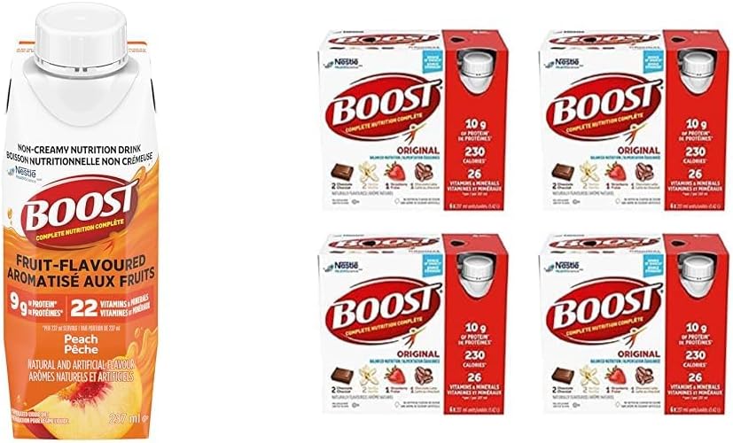 BOOST 水果味饮料桃子味(237 毫升,24 支)+ BOOST 原味代餐饮料(237 毫升,6 支装)