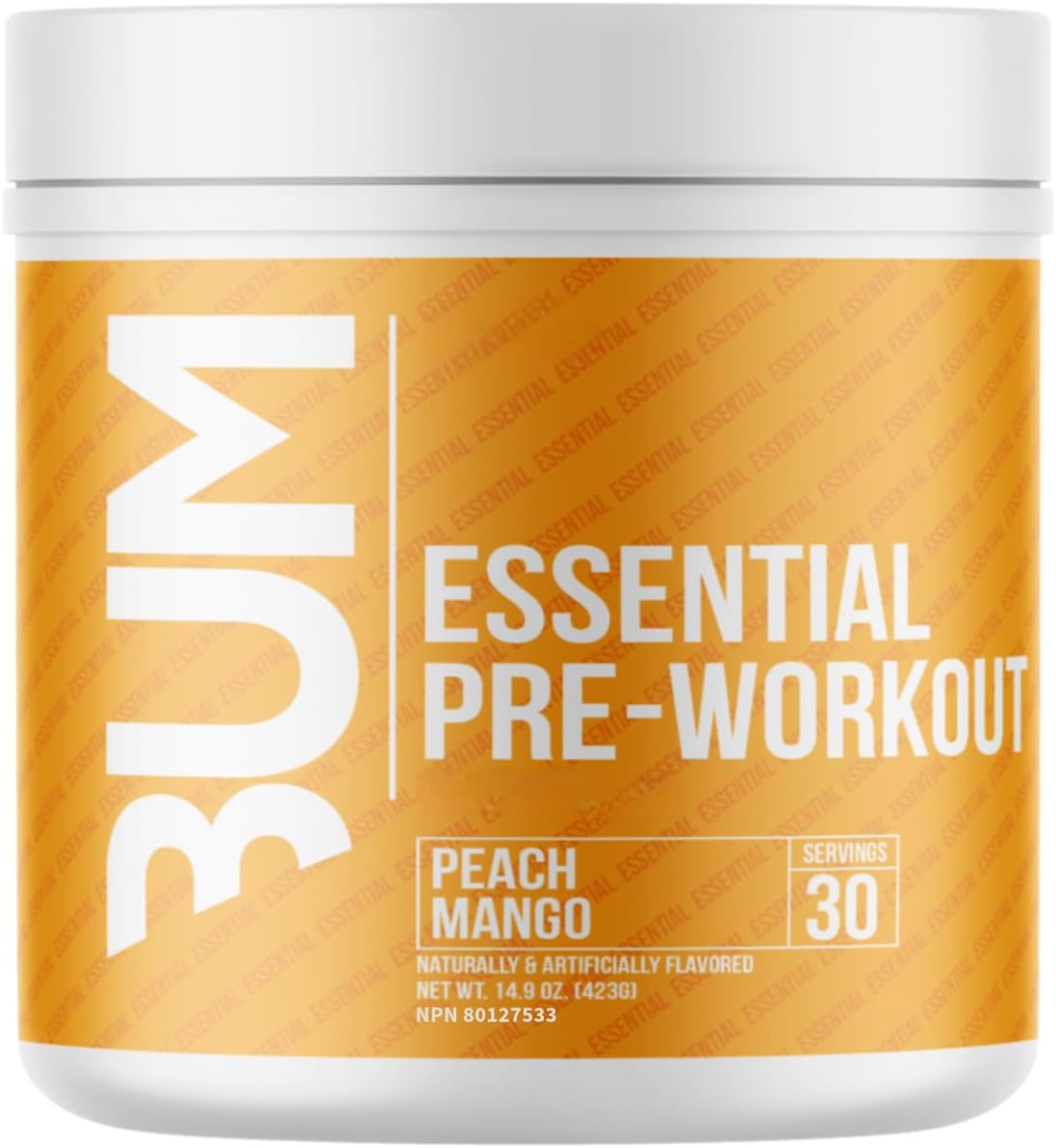 BUM 必备运动前粉 | Chris Bumstead 招牌必备运动前粉 | 咖啡因、L-瓜氨酸、L-酪氨酸和 β-丙氨酸混合物 | 30 份(桃芒果味)