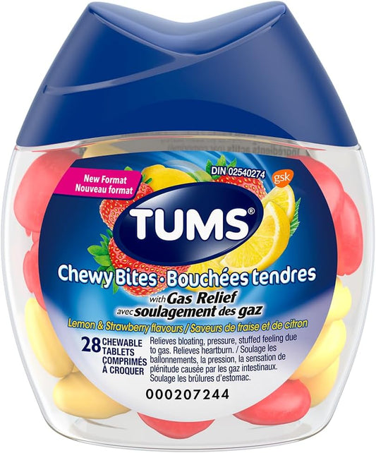 TUMS 咀嚼片(緩解脹氣),抗酸劑,緩解胃灼熱,28 片