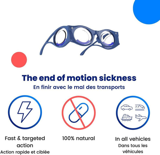 Boarding Glasses - Against Travel Sickness Glasses - Sea Sickness (Blue)