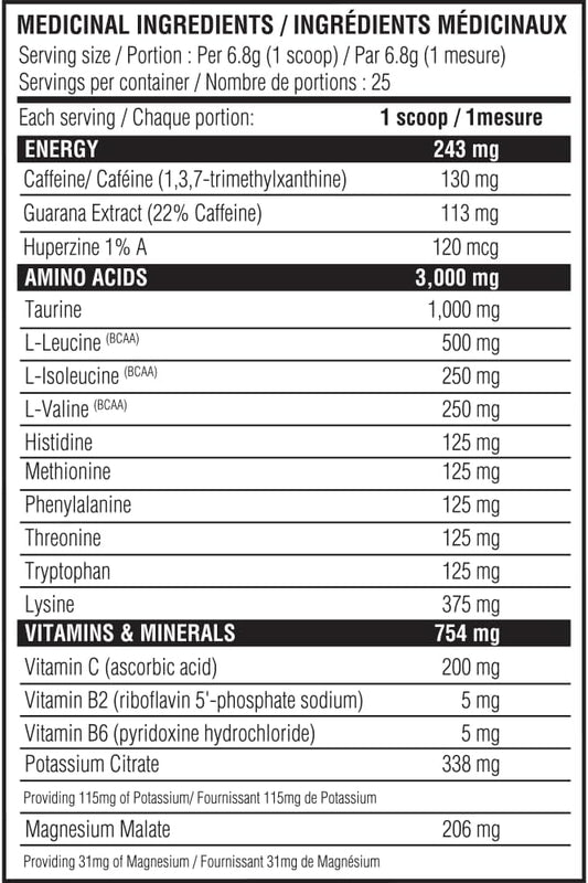 Amino+Energy6-6 小时能量补充剂,含氨基酸、维生素、矿物质和兴奋剂 - 提升注意力和能量 - (草莓柠檬水)