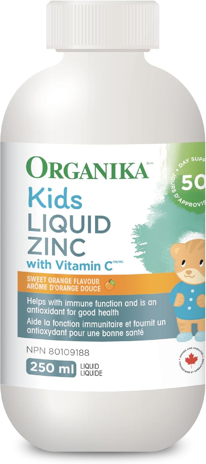 Organika 兒童液體鋅(含維生素 C)- 甜橙味 - 增強免疫功能和抗氧化 250 毫升